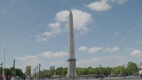 Obelisk at place de la Concorde in Paris city center photo