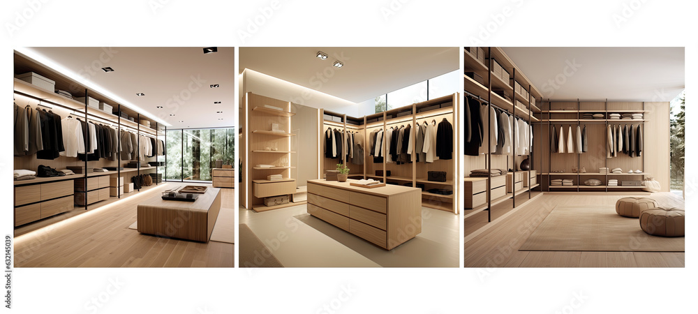 apartment minimalist walk in closet interior design Stock Photo | Adobe ...