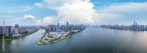 Aviation photography of the urban architectural skyline in Changsha  China