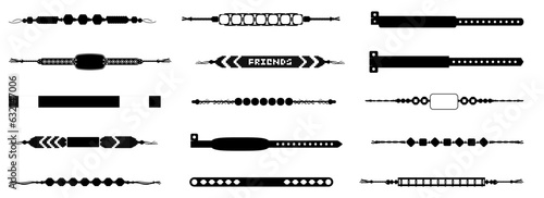 Event bracelets collection. Set of black bracelet for event, festival, concert. Identification bracelet for access control