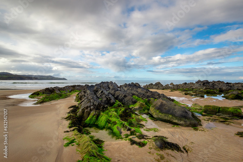 Seascape. Rocky beach in Malin Well. Donegal. Ireland. 