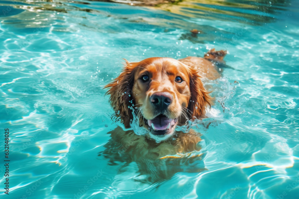 snorkeling dog pool puppy fun vacation underwater funny water swimming. Generative AI. snorkeling dog pool puppy fun vacation underwater funny water swimming. Generative AI.