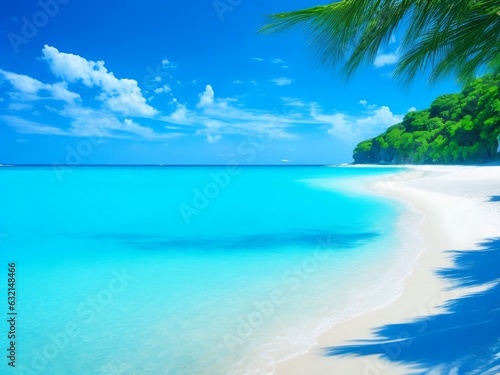 Beautiful Blue Beach and Summer Lovely Sea, Holiday © Roshan