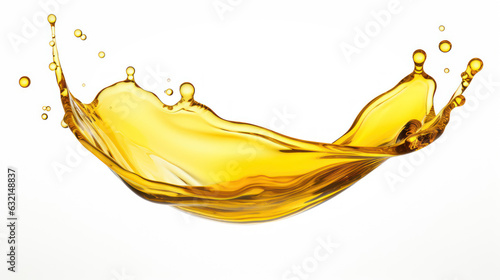 Cooking oil splashing with oil drop isolated on white background