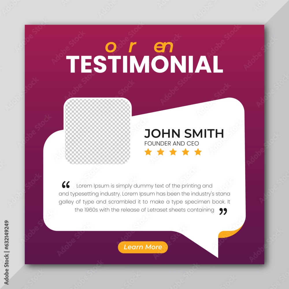 Obraz premium Client testimonials or customer feedback social media post web banner template. Customer feedback testimonial bundle social media post web banner template. 