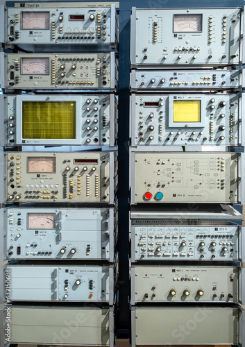 Old oscilloscope technical equipment