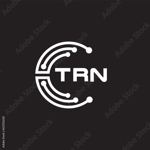 TRN letter technology logo design on black background. TRN creative initials letter IT logo concept. TRN setting shape design
