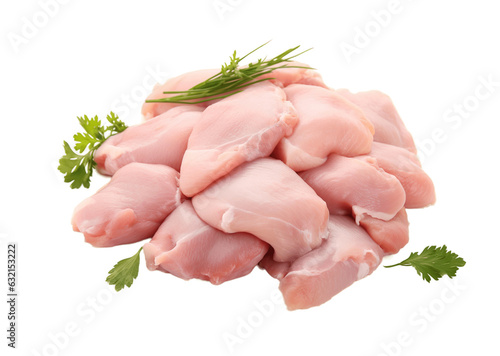 Raw chicken meat isolated on transparent background. PNG file, cut out