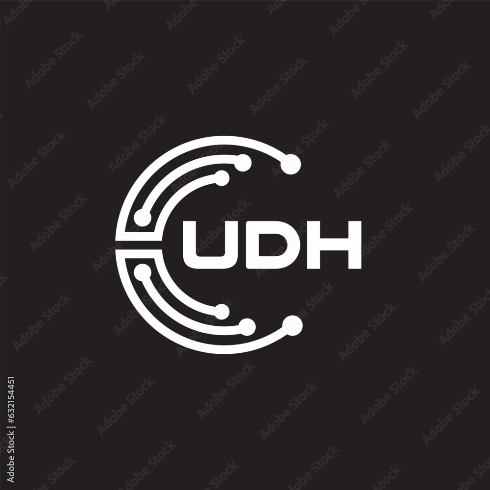 UDH letter technology logo design on black background. UDH creative initials letter IT logo concept. UDH setting shape design
UDH letter technology logo design on black background. UDH creative initials letter IT logo concept. UDH setting shape design
