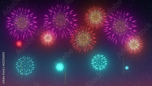 打ち上げ花火 花火 花火大会 夜空 夏 夏祭り ループ シームレス