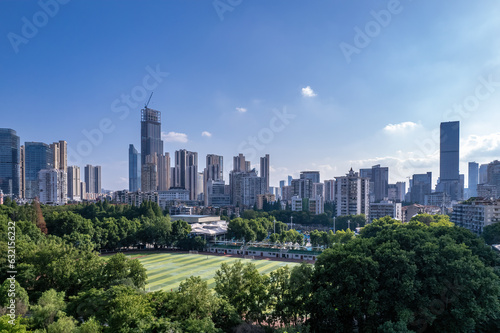 Aerial photography of modern architectural landscape in Wuhan CBD, China © 昊 周