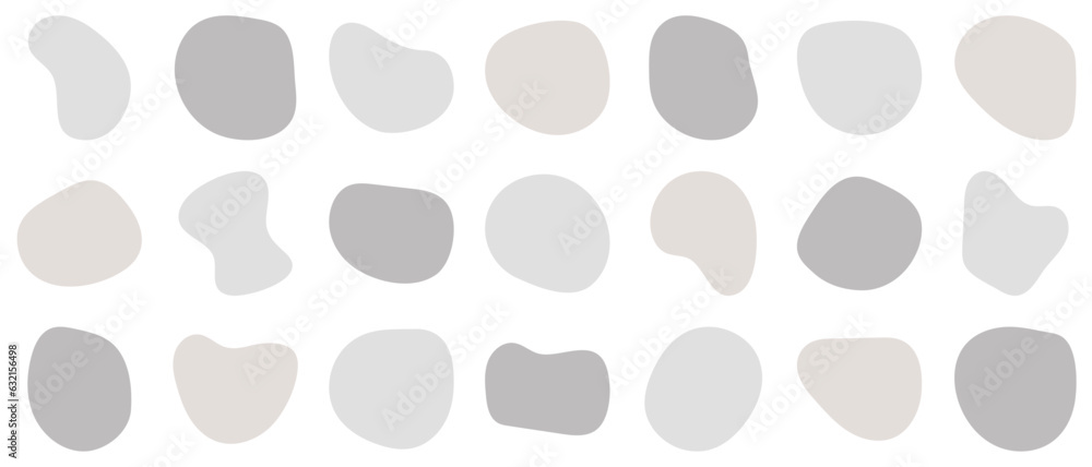 シェイプ　丸　フレーム　抽象的な形　グレー　セット