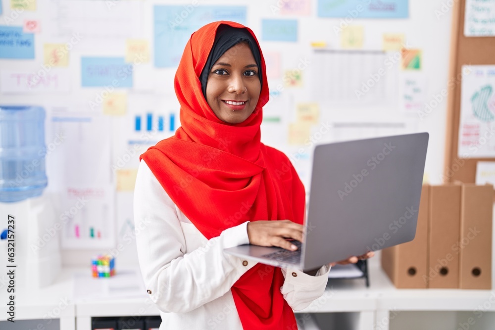 Young beautiful woman business worker using laptop working at office Young beautiful woman business worker using laptop working at office