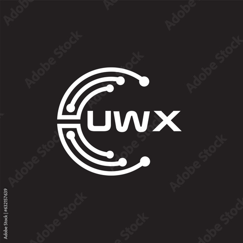 UWXletter technology logo design on black background. UWXcreative initials letter IT logo concept. UWXsetting shape design
 photo