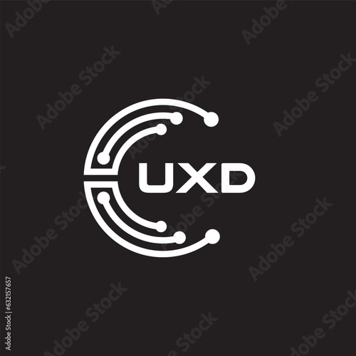 UXDletter technology logo design on black background. UXDcreative initials letter IT logo concept. UXDsetting shape design
 photo