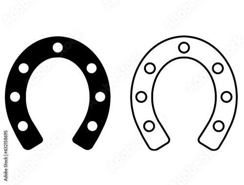 Set of Horseshoe silhouette vector art