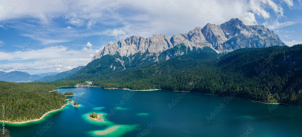 Bavarian Mountain and lake scenery during vacation time