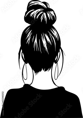 Messy Bun - Minimalist and Flat Logo - Vector illustration