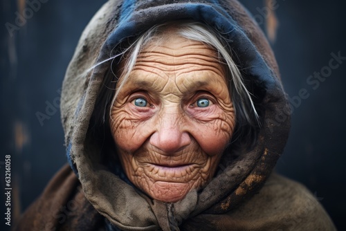 Smiling grandmother portrait. Beautiful illustration picture. Generative AI