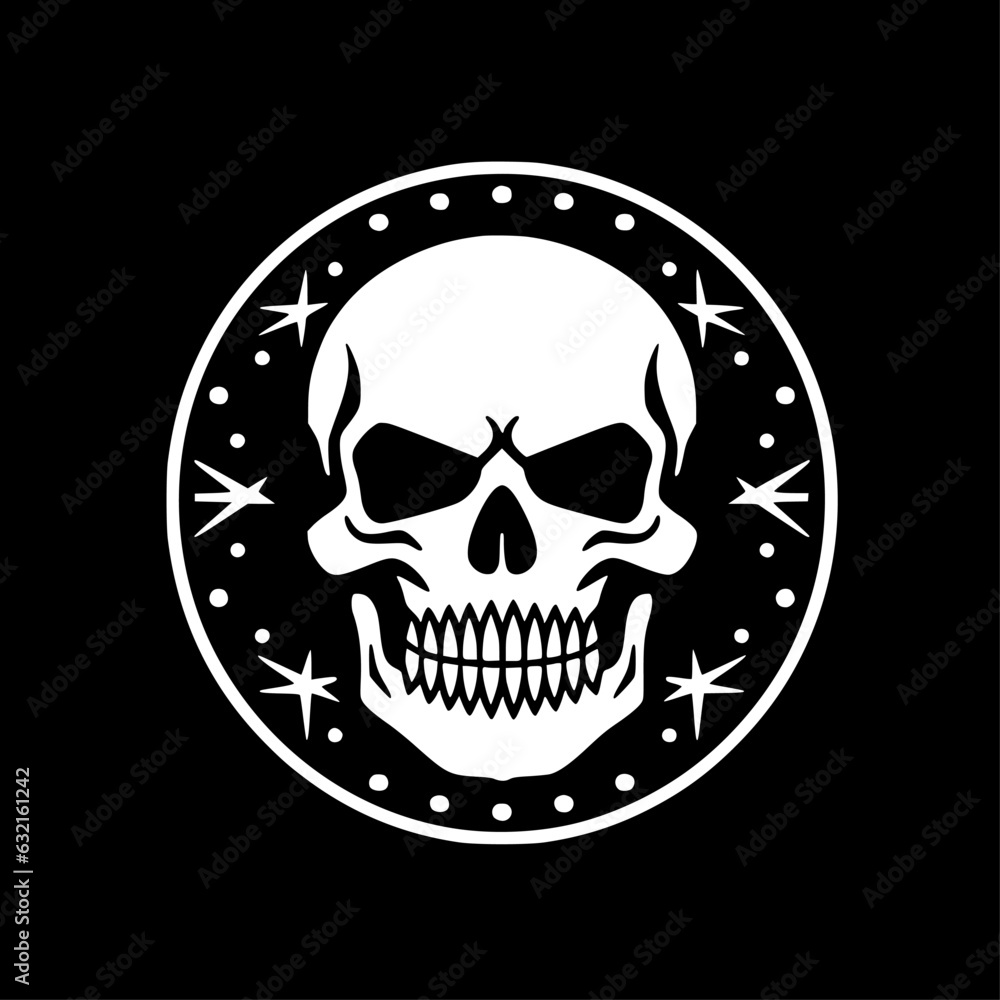 Fototapeta premium Skull | Black and White Vector illustration