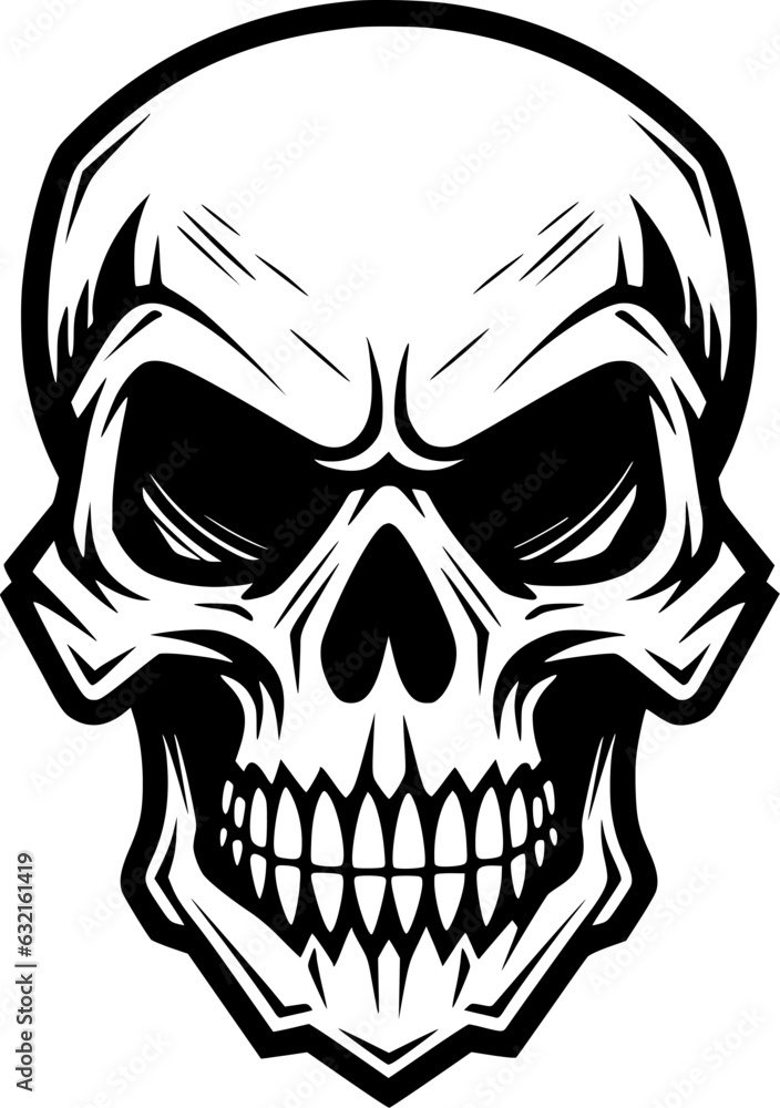 Obraz premium Skull - Black and White Isolated Icon - Vector illustration