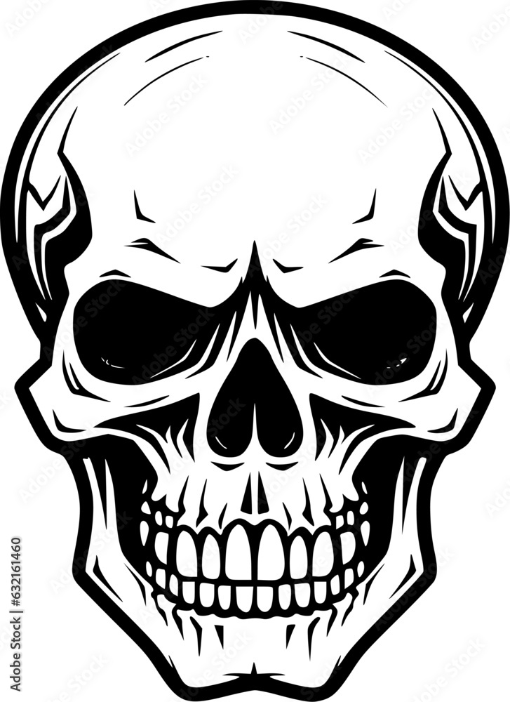 Fototapeta premium Skull | Minimalist and Simple Silhouette - Vector illustration