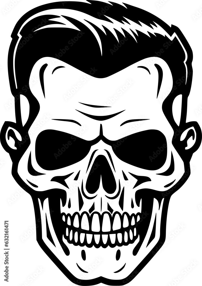 Fototapeta premium Skull | Minimalist and Simple Silhouette - Vector illustration