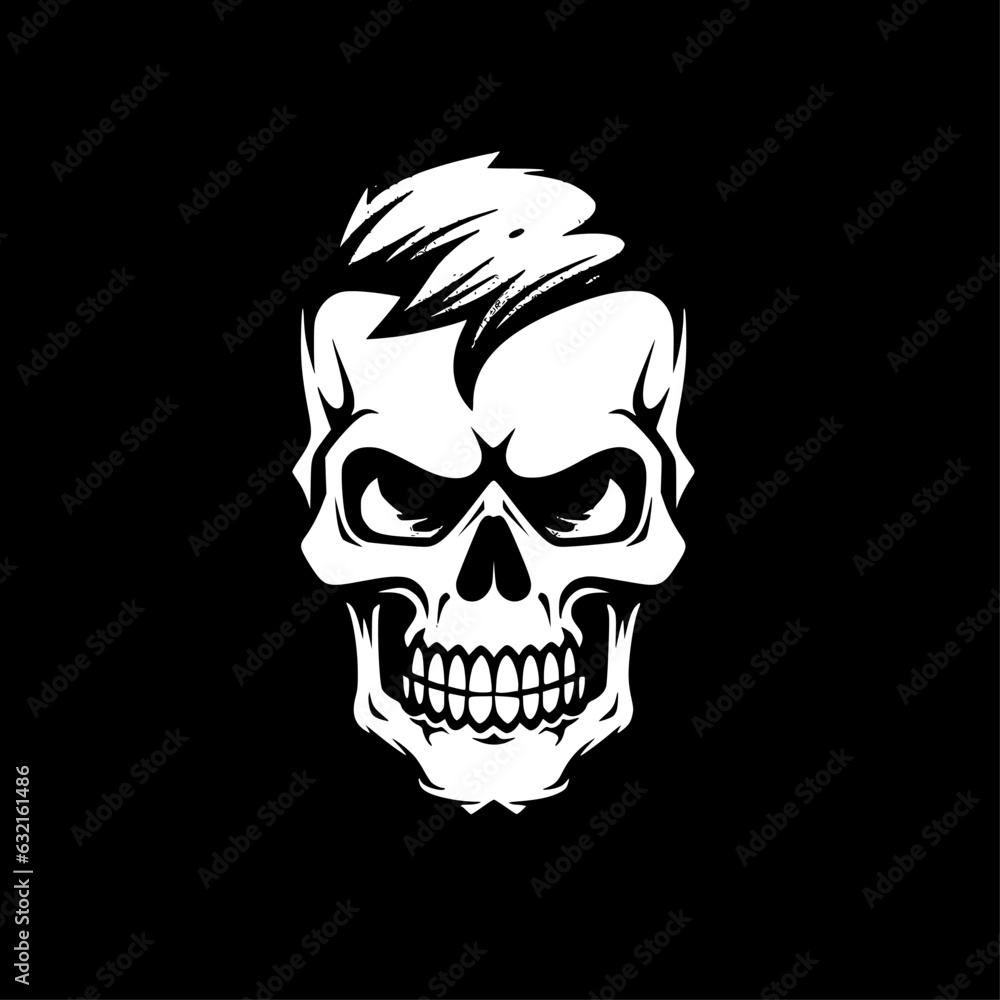 Fototapeta premium Skull | Black and White Vector illustration