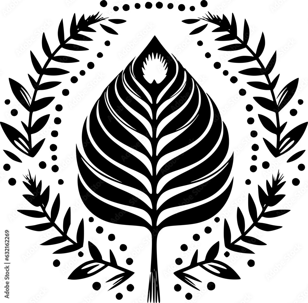 Obraz premium Boho - Black and White Isolated Icon - Vector illustration