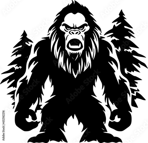 Wallpaper Mural Bigfoot - Black and White Isolated Icon - Vector illustration Torontodigital.ca