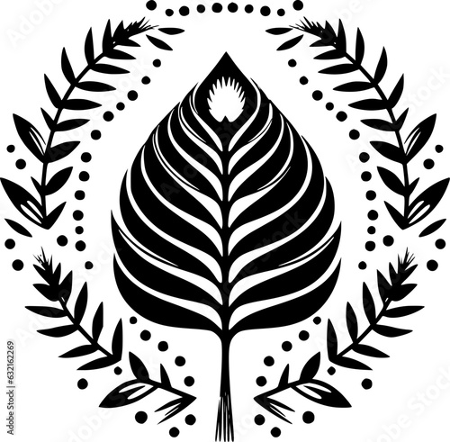 Boho - Black and White Isolated Icon - Vector illustration