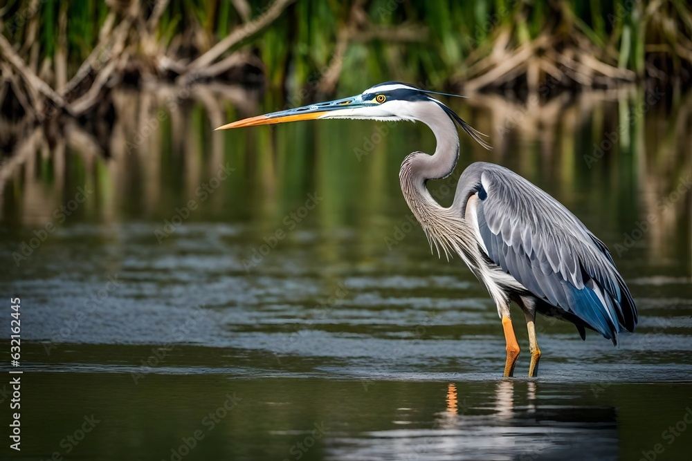 great blue heron ardea cinerea generated by AI tool great blue heron ardea cinerea generated by AI tool
