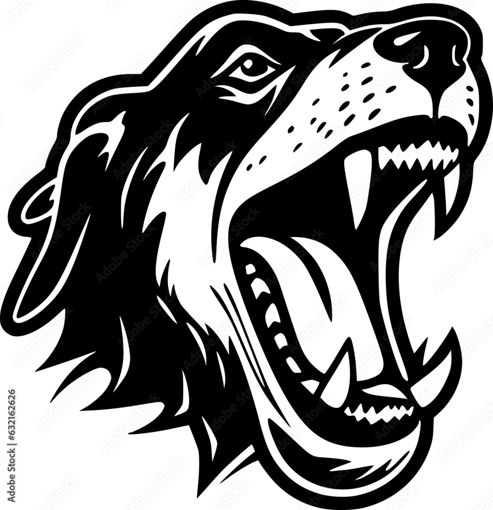 Dog - Black and White Isolated Icon - Vector illustration Dog - Black and White Isolated Icon - Vector illustration
