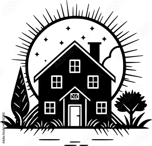 Farmhouse | Minimalist and Simple Silhouette - Vector illustration