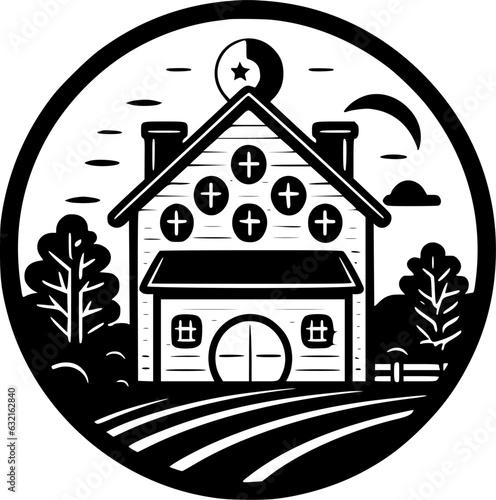 Farmhouse | Minimalist and Simple Silhouette - Vector illustration
