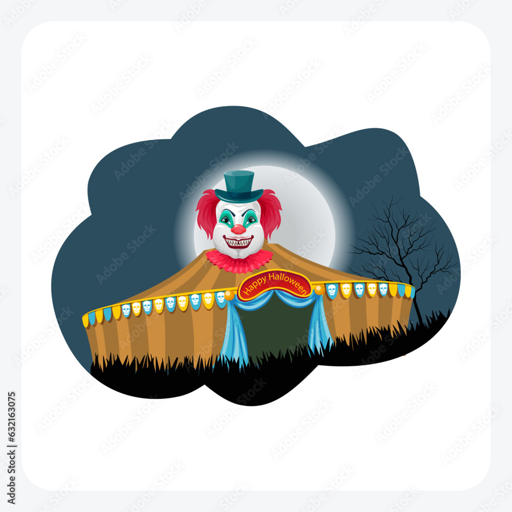 Fototapeta premium Scary clowns at a Halloween circus
