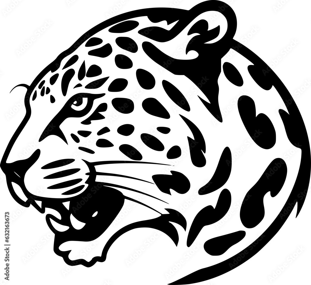 Leopard - Black and White Isolated Icon - Vector illustration Leopard - Black and White Isolated Icon - Vector illustration