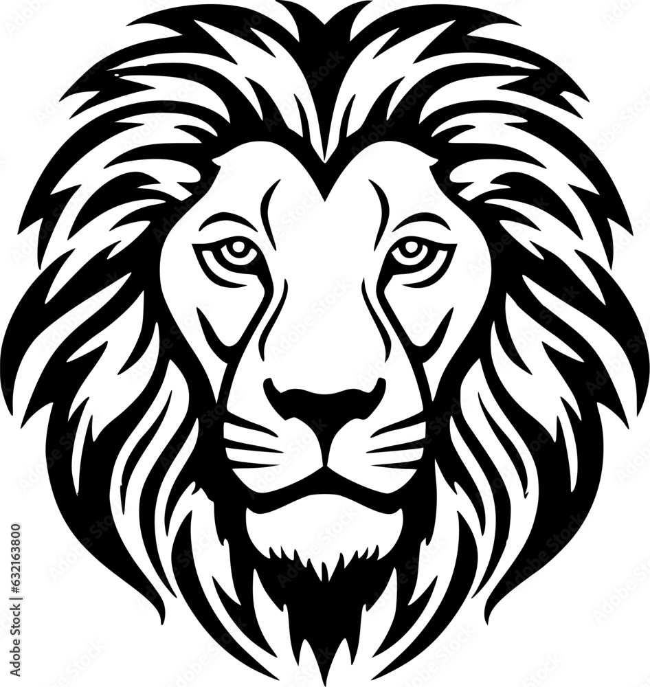 Fototapeta premium Lion | Minimalist and Simple Silhouette - Vector illustration