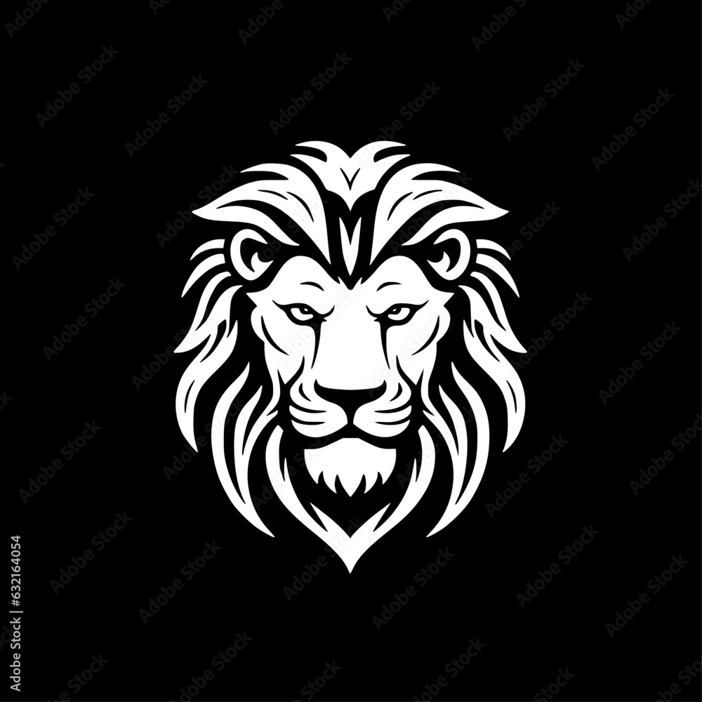 Lion | Black and White Vector illustration