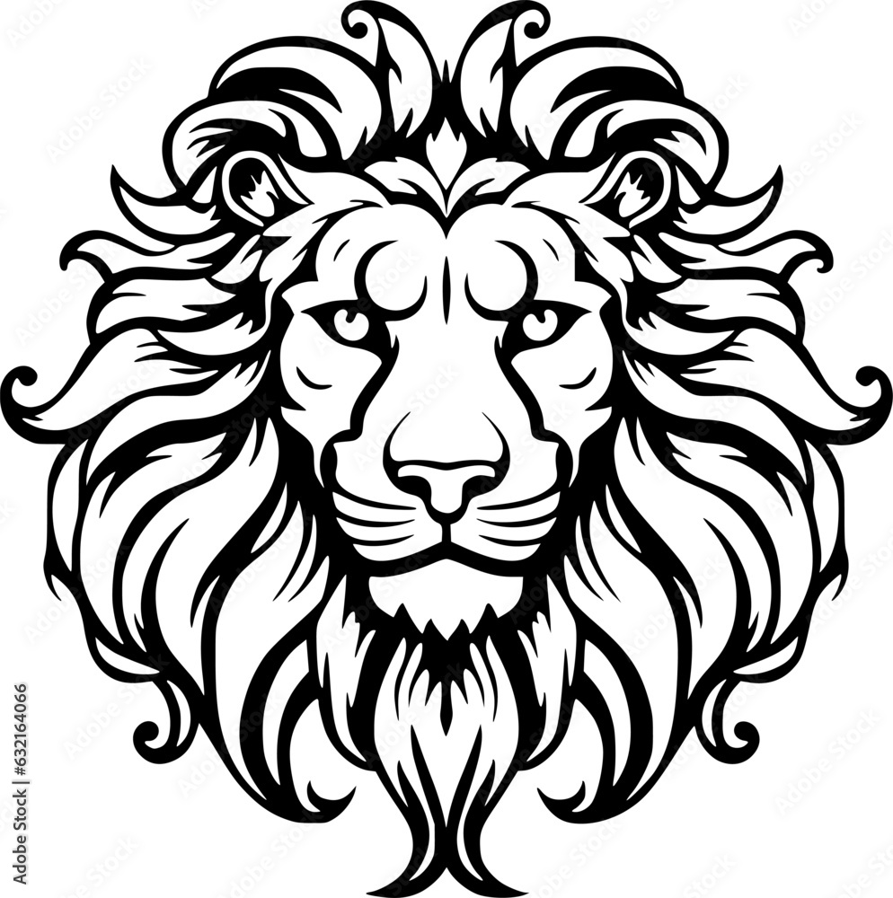 Lion | Black and White Vector illustration Lion | Black and White Vector illustration