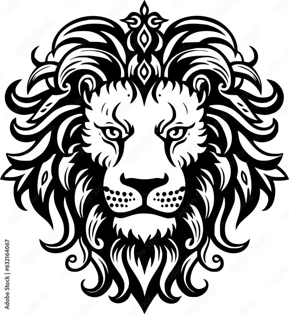 Lion - Black and White Isolated Icon - Vector illustration Lion - Black and White Isolated Icon - Vector illustration
