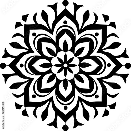 Mandala   Black and White Vector illustration