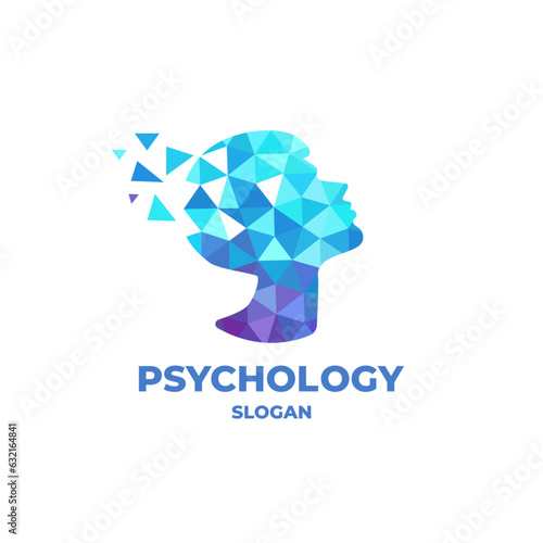 Logo psychology, minimalistic consists of colorful triangles