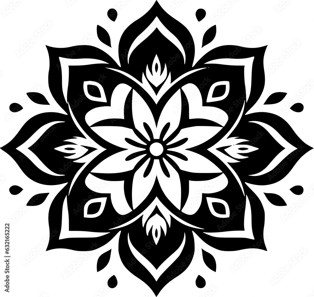 Mandala - Minimalist and Flat Logo - Vector illustration