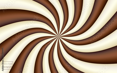 Vector chocolate milk vector background of swirling stripes