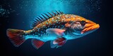AI Generated. AI Generative. Realistic photo illustration of atlantic cod fish. Fishing underwater wild nautical world. Graphic Art