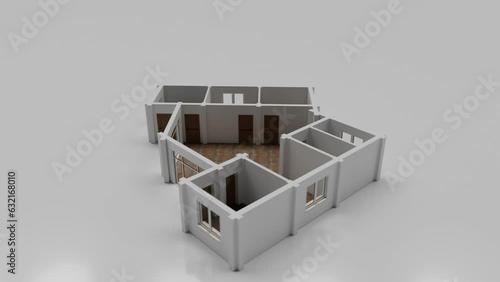 Moscow, Russia - March 02 2023: Hostel first floor plan, CG