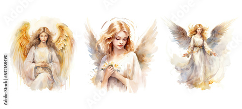 Fotografia divine angel with halo watercolor