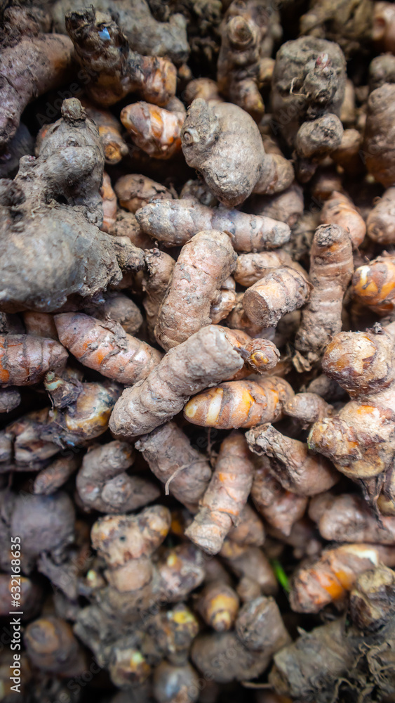 pile of turmeric in a traditional market pile of turmeric in a traditional market