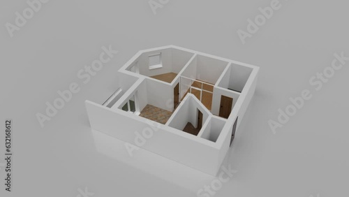 Moscow, Russia - March 02 2023: Apartment plan, CG
